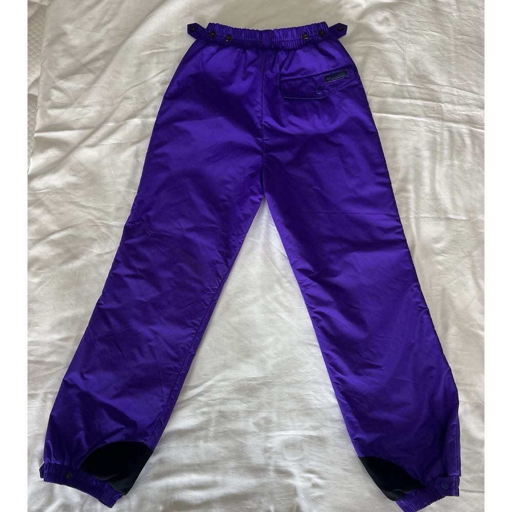 Women's Vintage Columbia 100% Nylon Ski Snow Outdoor Pants Size small Purple - Picture 1 of 15